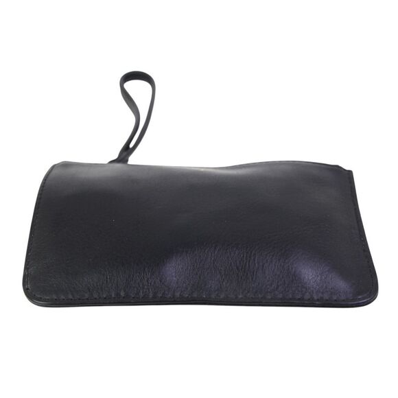 NWT Fossil BLACK GENUINE LEATHER ZIP TOP HANDBAG CLUTCH WRISTLET WALLET POUCH - Picture 5 of 12